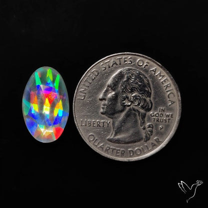 Rose Cut Rainbow Disco Quartz (Upclcled CD & Quartz Doublet)