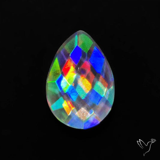 Rose Cut Rainbow Disco Quartz (Upclcled CD & Quartz Doublet)