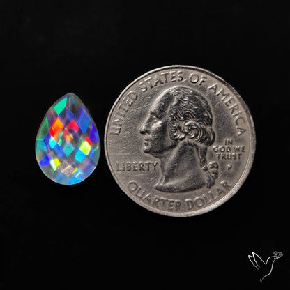 Rose Cut Rainbow Disco Quartz (Upclcled CD & Quartz Doublet)