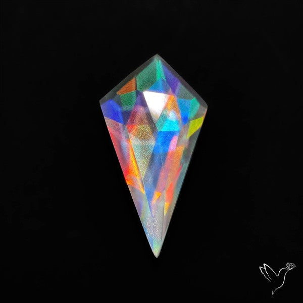 Rainbow Disco Quartz Checkerboard Cut (Upclcled CD & Quartz Doublet)