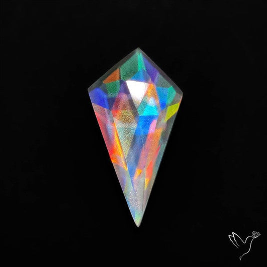 Rainbow Disco Quartz Checkerboard Cut (Upclcled CD & Quartz Doublet)
