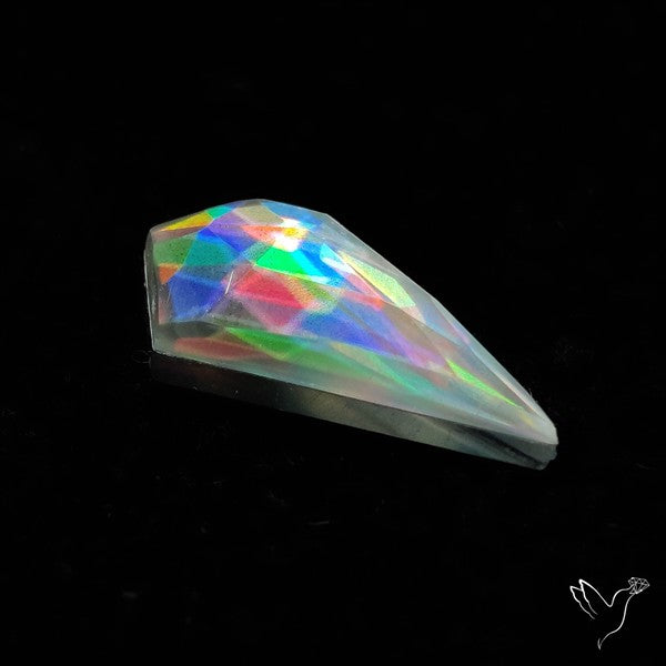 Rainbow Disco Quartz Checkerboard Cut (Upclcled CD & Quartz Doublet)