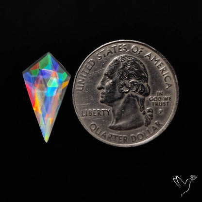 Rainbow Disco Quartz Checkerboard Cut (Upclcled CD & Quartz Doublet)