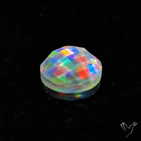 Rainbow Disco Quartz Checkerboard Cut (Upclcled CD & Quartz Doublet)
