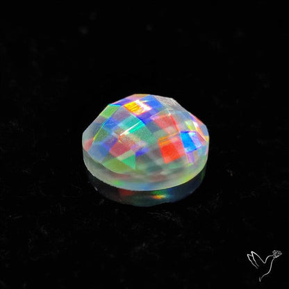 Rainbow Disco Quartz Checkerboard Cut (Upclcled CD & Quartz Doublet)