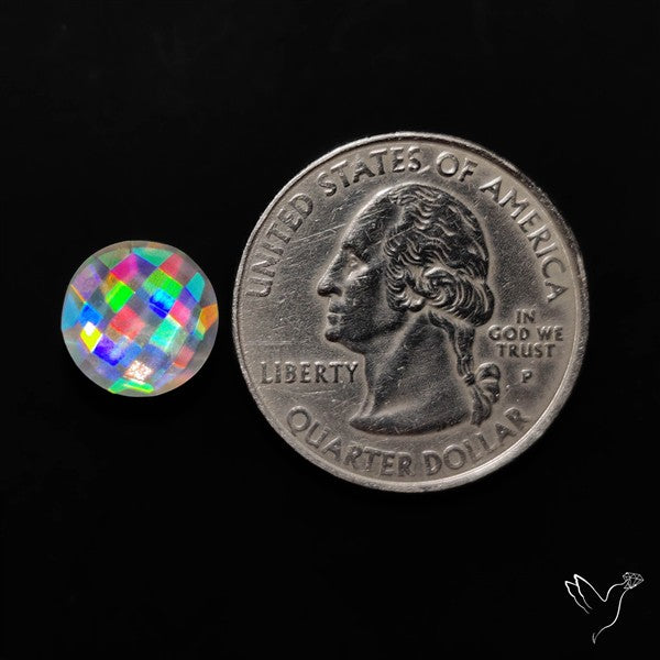 Rainbow Disco Quartz Checkerboard Cut (Upclcled CD & Quartz Doublet)