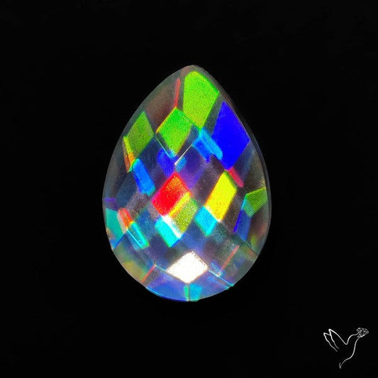 Rainbow Disco Quartz Checkerboard Cut (Upclcled CD & Quartz Doublet)