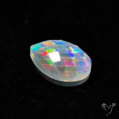 Rainbow Disco Quartz Checkerboard Cut (Upclcled CD & Quartz Doublet)