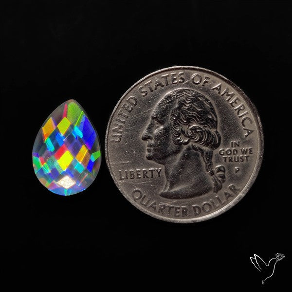 Rainbow Disco Quartz Checkerboard Cut (Upclcled CD & Quartz Doublet)