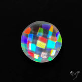 Rainbow Disco Quartz Checkerboard Cut (Upclcled CD & Quartz Doublet)