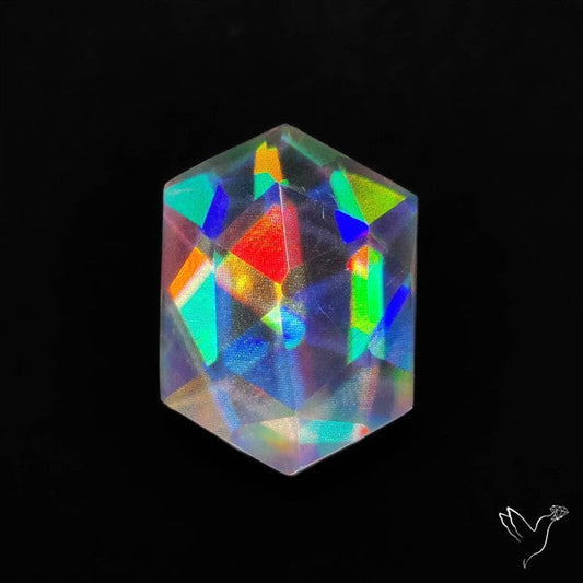 Rose Cut Rainbow Disco Quartz (Upclcled CD & Quartz Doublet)