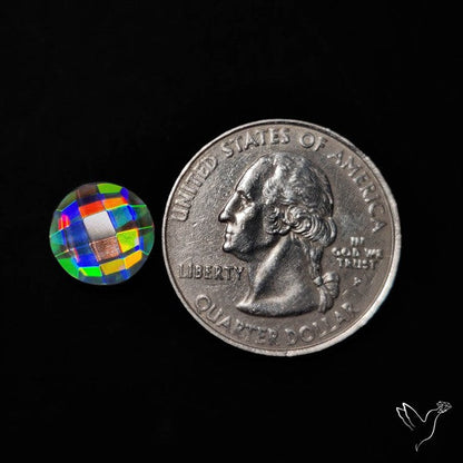 Rainbow Disco Quartz Checkerboard Cut (Upclcled CD & Quartz Doublet)