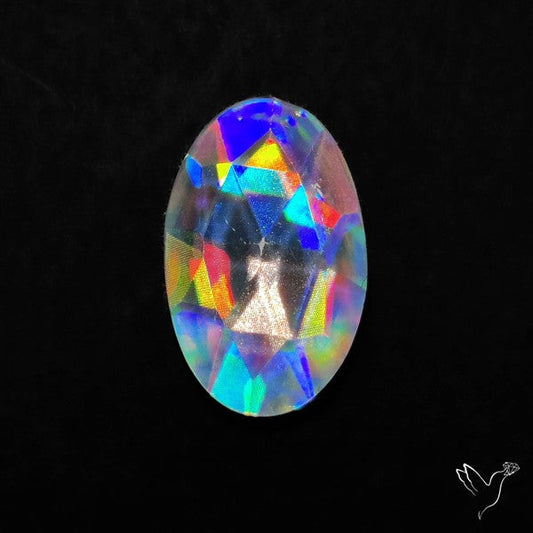 Rose Cut Rainbow Disco Quartz (Upclcled CD & Quartz Doublet)