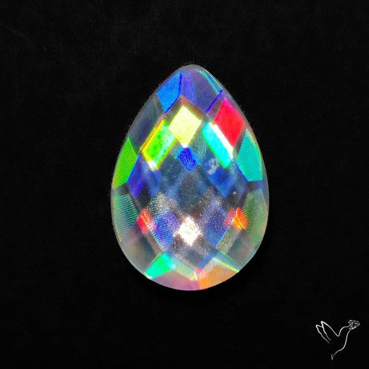 Rainbow Disco Quartz Checkerboard Cut (Upclcled CD & Quartz Doublet)