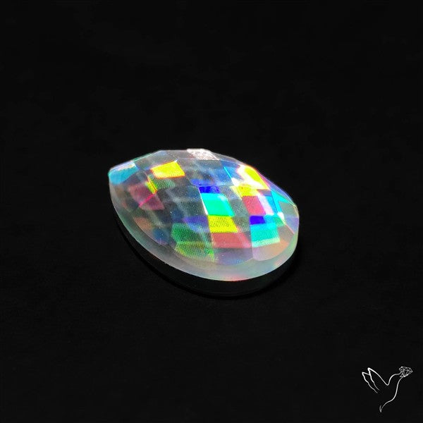 Rainbow Disco Quartz Checkerboard Cut (Upclcled CD & Quartz Doublet)