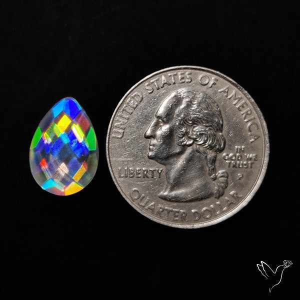 Rainbow Disco Quartz Checkerboard Cut (Upclcled CD & Quartz Doublet)