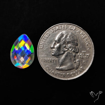 Rainbow Disco Quartz Checkerboard Cut (Upclcled CD & Quartz Doublet)