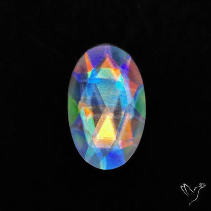 Rose Cut Rainbow Disco Quartz (Upclcled CD & Quartz Doublet)