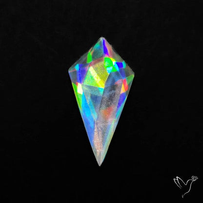 Rose Cut Rainbow Disco Quartz (Upclcled CD & Quartz Doublet)