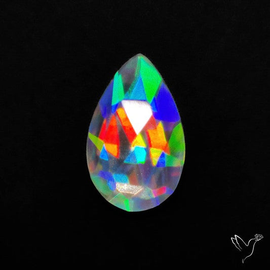 Rose Cut Rainbow Disco Quartz (Upclcled CD & Quartz Doublet)