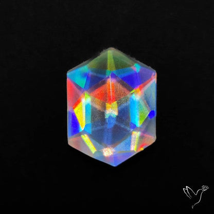 Rose Cut Rainbow Disco Quartz (Upclcled CD & Quartz Doublet)