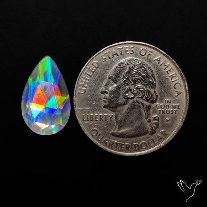 Rose Cut Rainbow Disco Quartz (Upclcled CD & Quartz Doublet)
