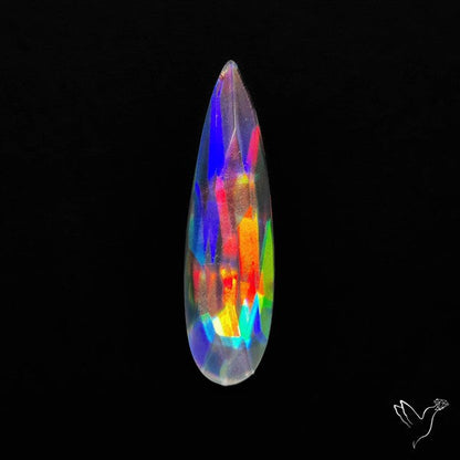 Rose Cut Rainbow Disco Quartz (Upclcled CD & Quartz Doublet)
