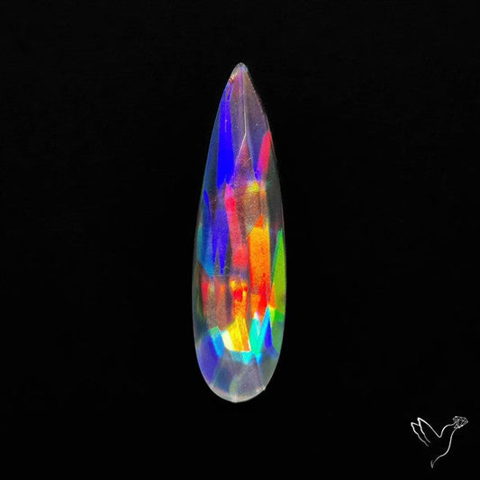 Rose Cut Rainbow Disco Quartz (Upclcled CD & Quartz Doublet)