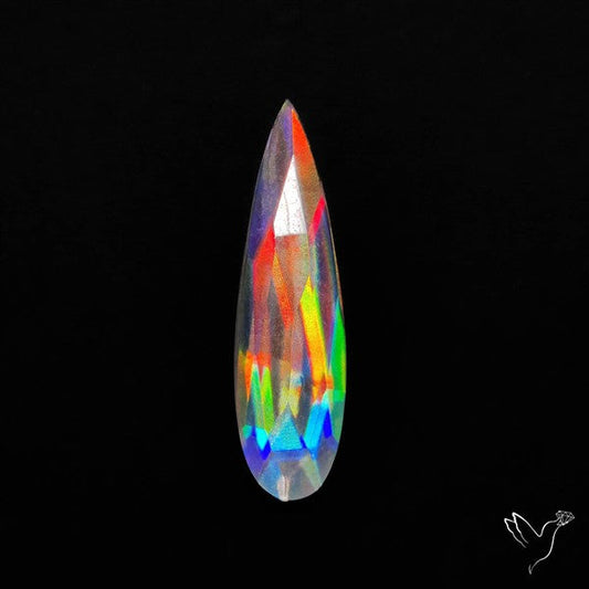 Rose Cut Rainbow Disco Quartz (Upclcled CD & Quartz Doublet)