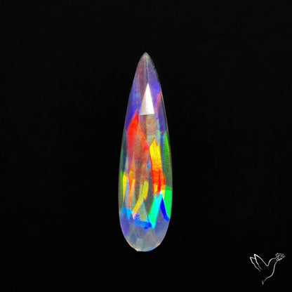 Rose Cut Rainbow Disco Quartz (Upclcled CD & Quartz Doublet)