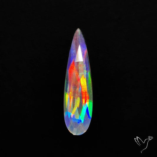 Rose Cut Rainbow Disco Quartz (Upclcled CD & Quartz Doublet)