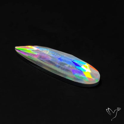 Rose Cut Rainbow Disco Quartz (Upclcled CD & Quartz Doublet)