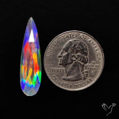 Rose Cut Rainbow Disco Quartz (Upclcled CD & Quartz Doublet)