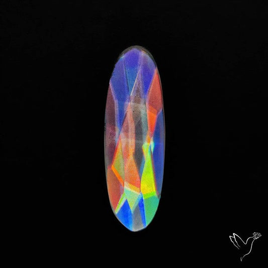 Rose Cut Rainbow Disco Quartz (Upclcled CD & Quartz Doublet)