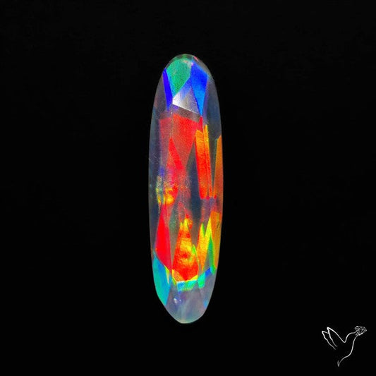 Rose Cut Rainbow Disco Quartz (Upclcled CD & Quartz Doublet)