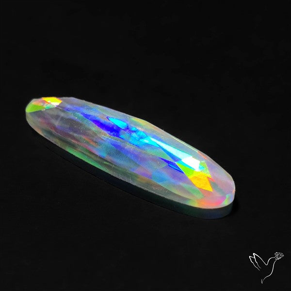 Rose Cut Rainbow Disco Quartz (Upclcled CD & Quartz Doublet)