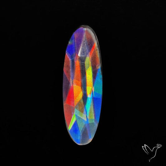 Rose Cut Rainbow Disco Quartz (Upclcled CD & Quartz Doublet)