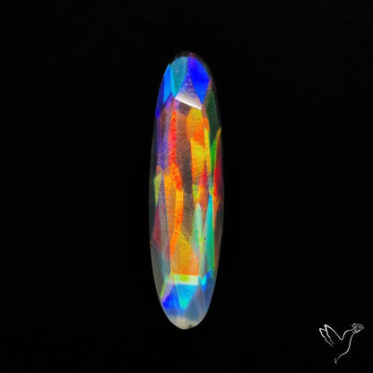 Rose Cut Rainbow Disco Quartz (Upclcled CD & Quartz Doublet)