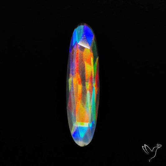 Rose Cut Rainbow Disco Quartz (Upclcled CD & Quartz Doublet)