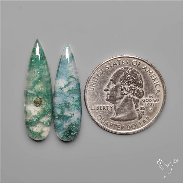 Moss Agate Pair