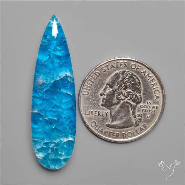 Himalayan Quartz And Neon Apatite Doublet Long Drop Cabochon