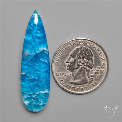 Himalayan Quartz And Neon Apatite Doublet Long Drop Cabochon
