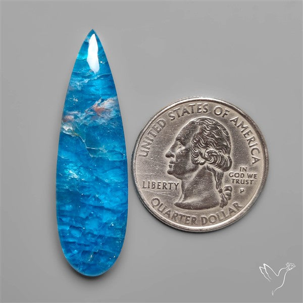 Himalayan Quartz And Neon Apatite Doublet Long Drop Cabochon