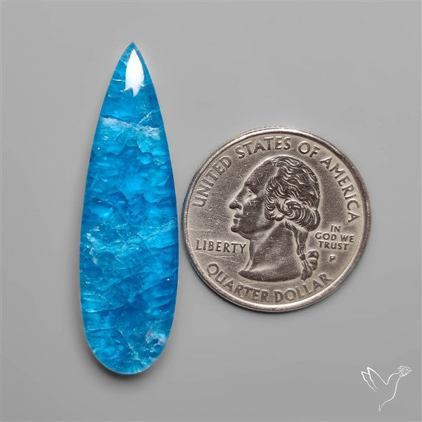 Himalayan Quartz And Neon Apatite Doublet Long Drop Cabochon