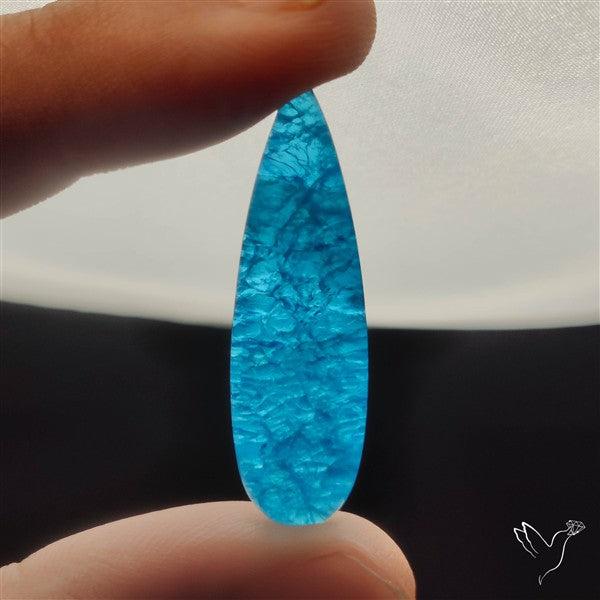 Himalayan Quartz And Neon Apatite Doublet Long Drop Cabochon