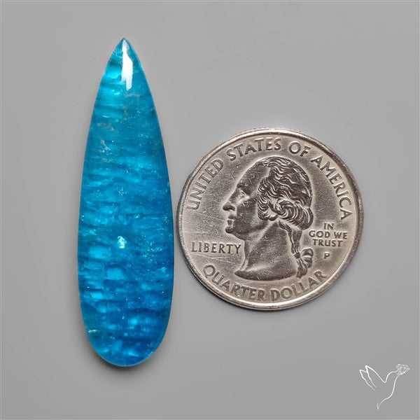 Himalayan Quartz And Neon Apatite Doublet Long Drop Cabochon