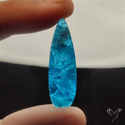 Himalayan Quartz And Neon Apatite Doublet Long Drop Cabochon