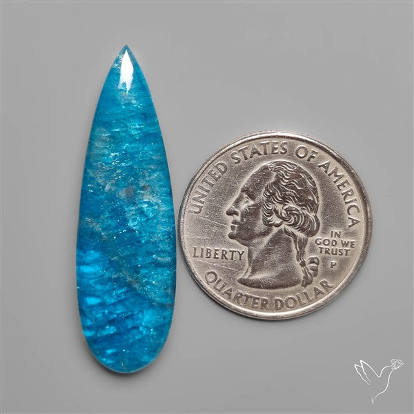 Himalayan Quartz And Neon Apatite Doublet Long Drop Cabochon