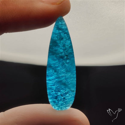 Himalayan Quartz And Neon Apatite Doublet Long Drop Cabochon