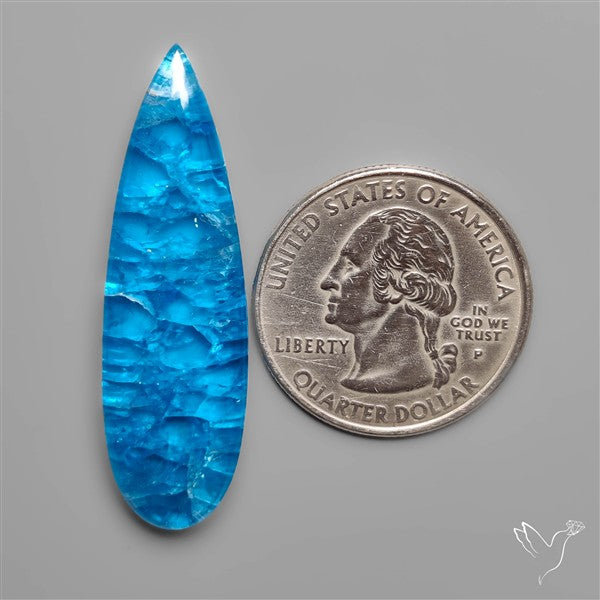 Himalayan Quartz And Neon Apatite Doublet Long Drop Cabochon